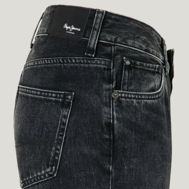 Παντελόνι τζιν High Waist Taper Violet Black Washed Pepe Jeans