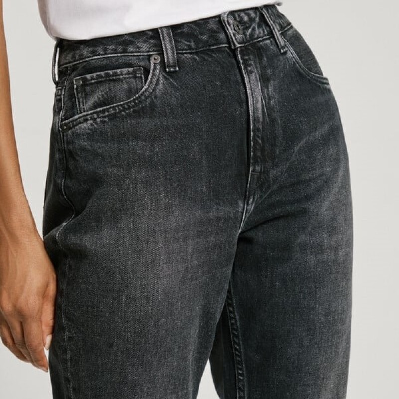 Παντελόνι τζιν High Waist Taper Violet Black Washed Pepe Jeans