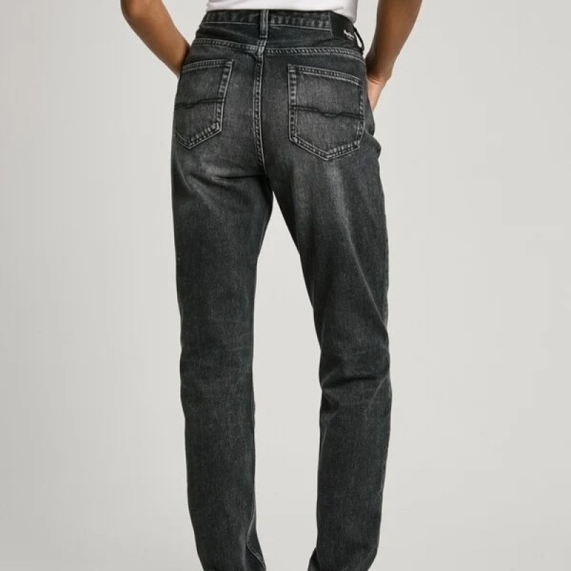 Παντελόνι τζιν High Waist Taper Violet Black Washed Pepe Jeans