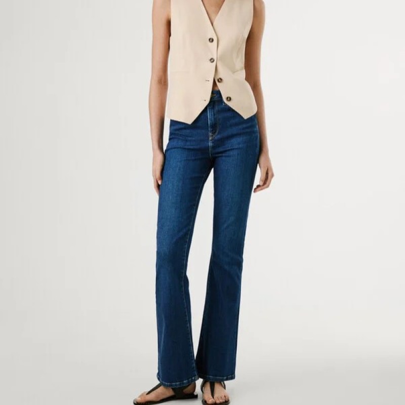 Jean high-rise Flare dion Blue Pepe jeans