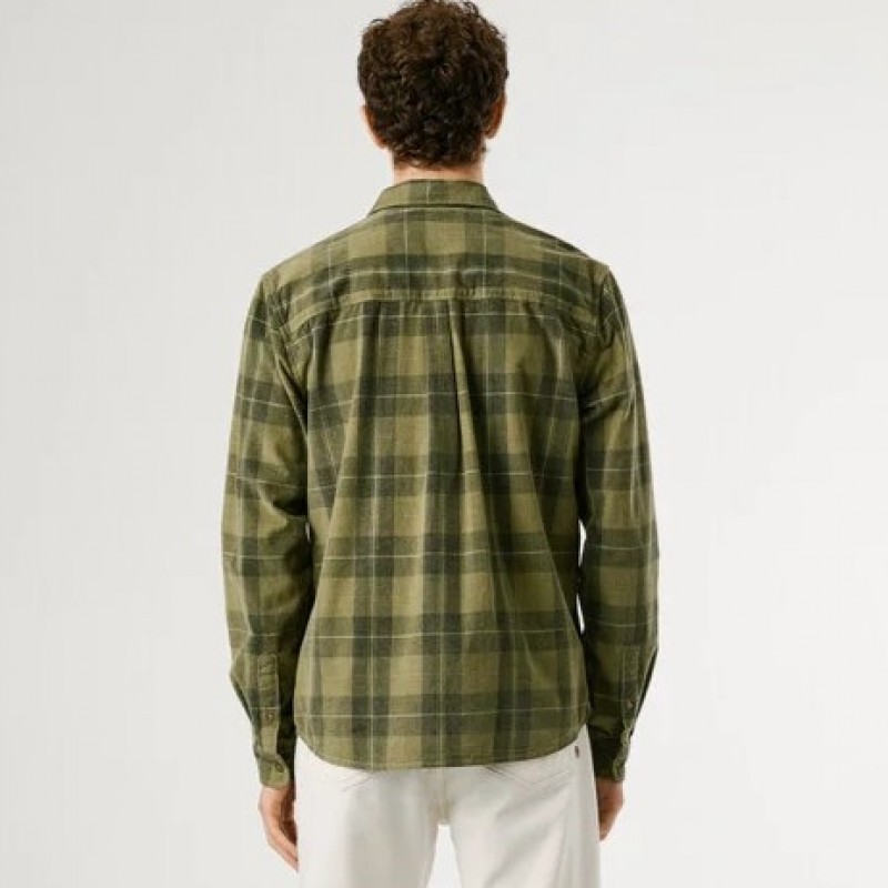 Πουκάμισο regular fit Caster Olive Pepe jeans