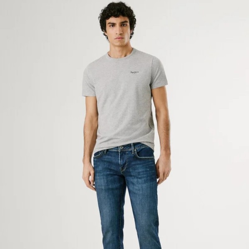 Μπλούζα με κοντό μανίκι ανδρική original basic Grey Pepe jeans	