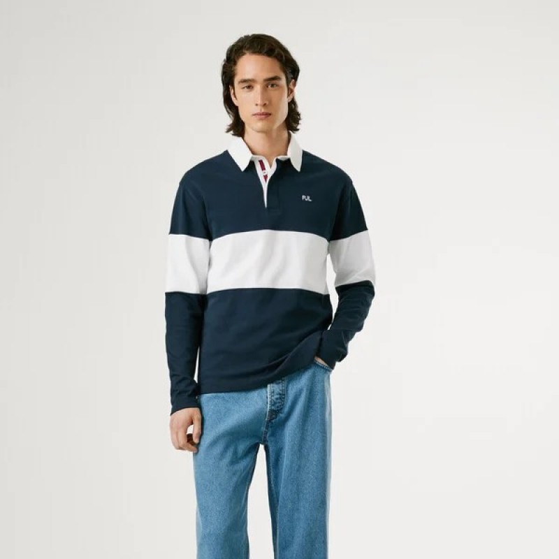 Μπλούζα με μακρύ μανίκι Polo Ralf Blue Pepe jeans