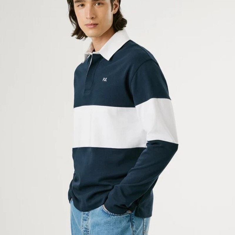 Μπλούζα με μακρύ μανίκι Polo Ralf Blue Pepe jeans