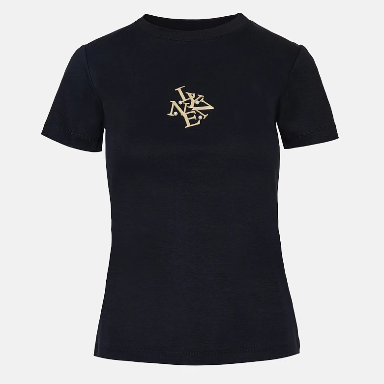 Blouse short sleeved with print Black Lynne