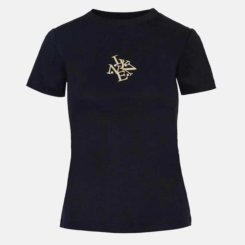 Blouse short sleeved with print Black Lynne
