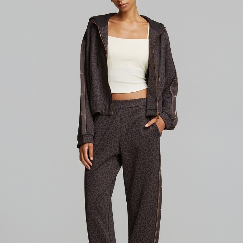 Ζακέτα φούτερ animal print με κουκούλα Grey Lynne