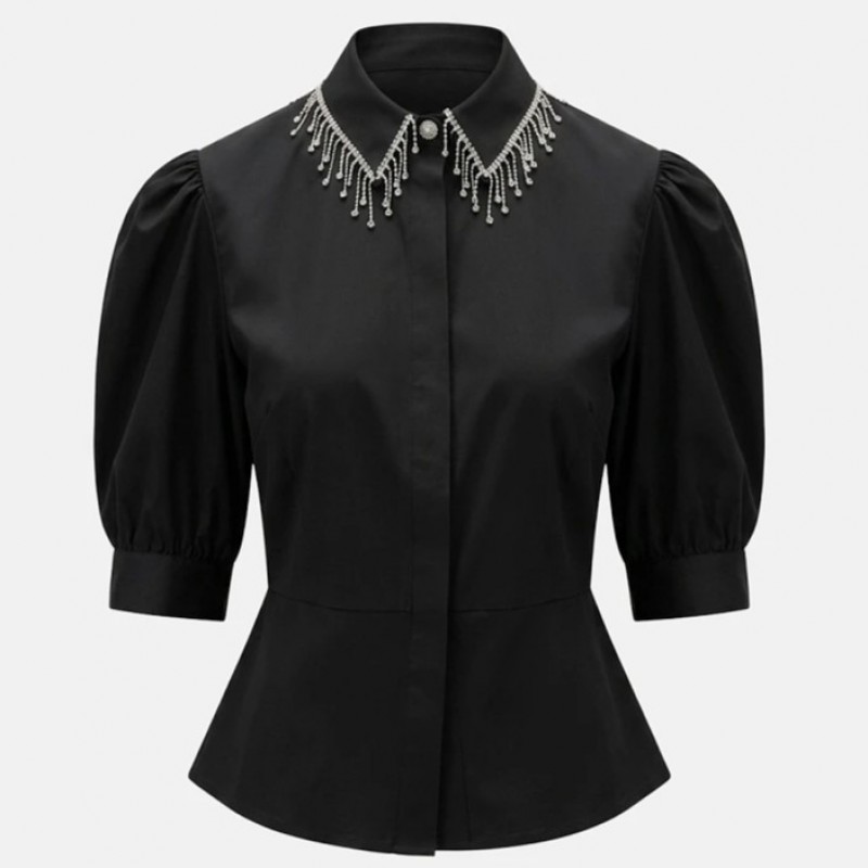 Bamboo mid-length shirt Black Lynne