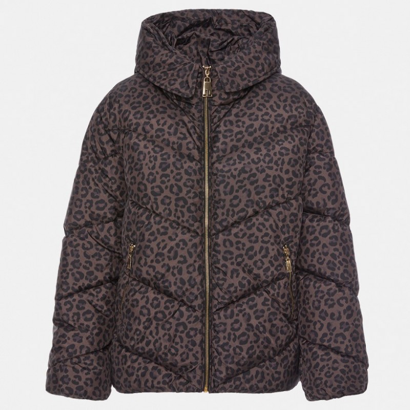 Jacket puffer leopard Brown Lynne