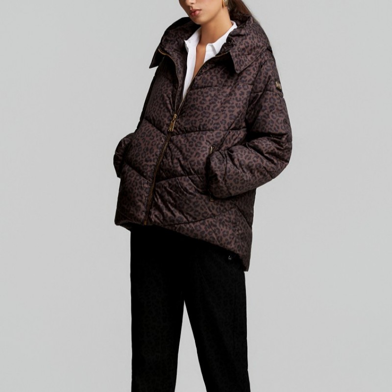 Jacket puffer leopard Brown Lynne