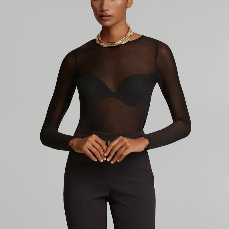 Transparent blouse Black Lynne