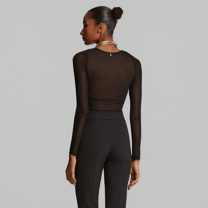 Transparent blouse Black Lynne