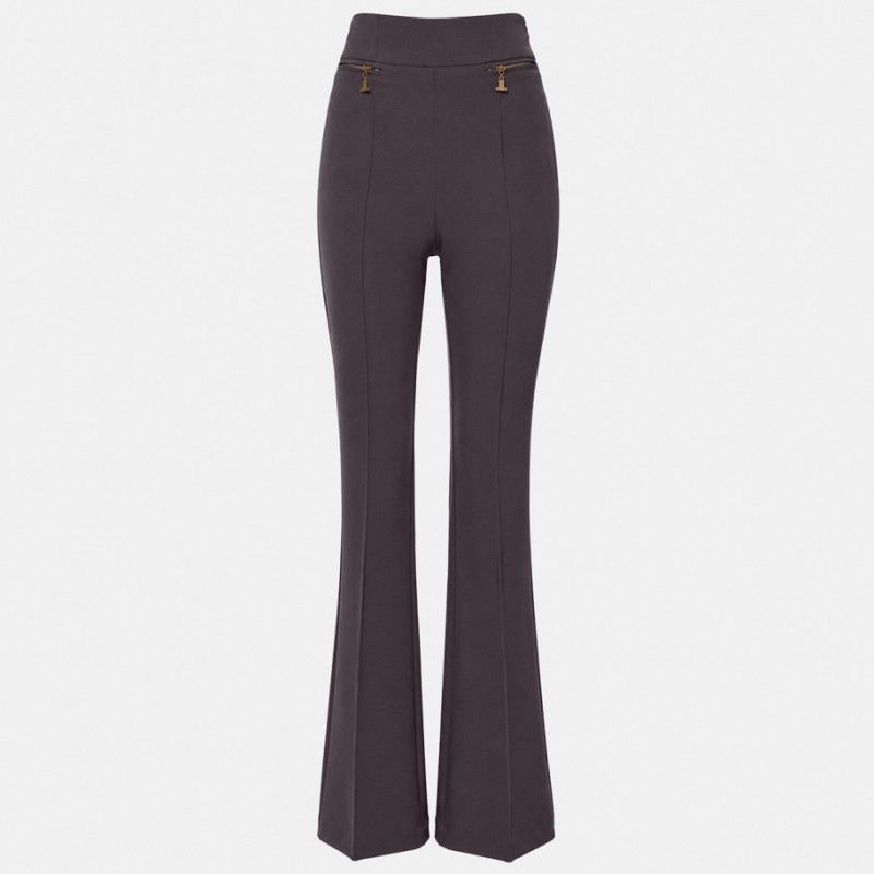High-waisted bell-bottom pants Grey Lynne