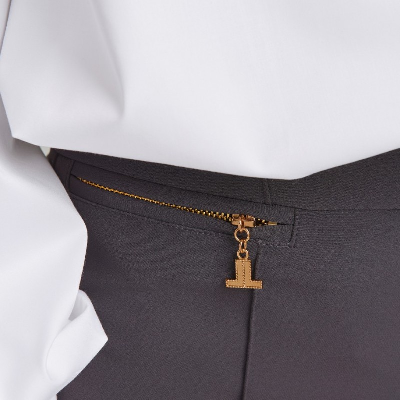 High-waisted bell-bottom pants Grey Lynne