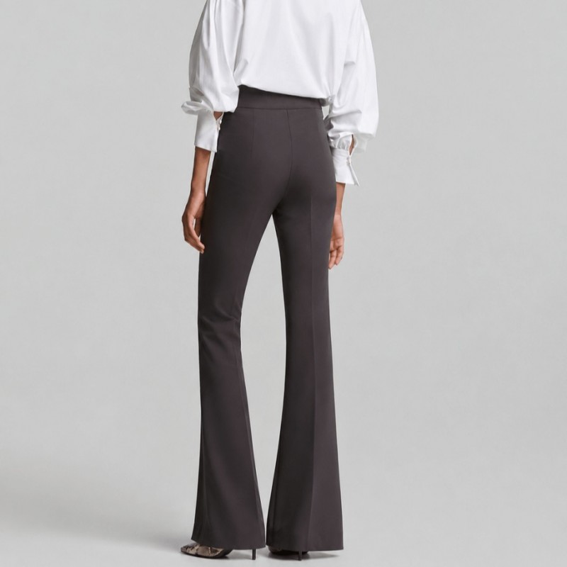High-waisted bell-bottom pants Grey Lynne