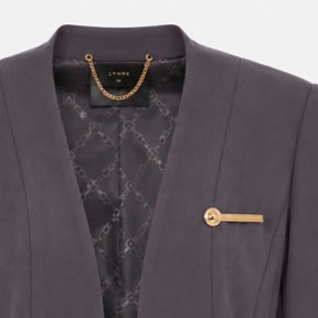 Collarless mid-length jacket Grey Lynne