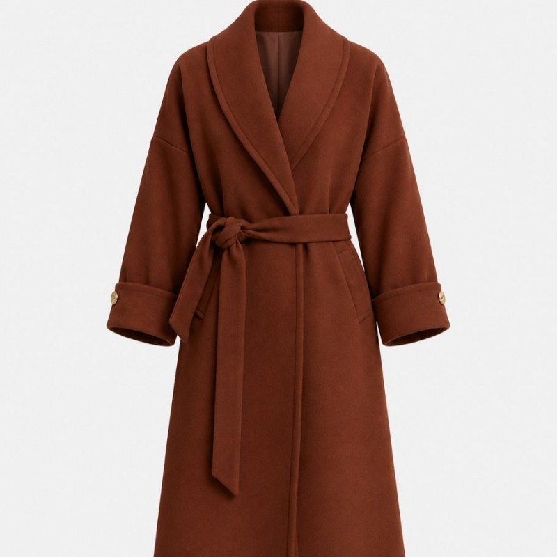 Long coat with lapel Brown Lynne