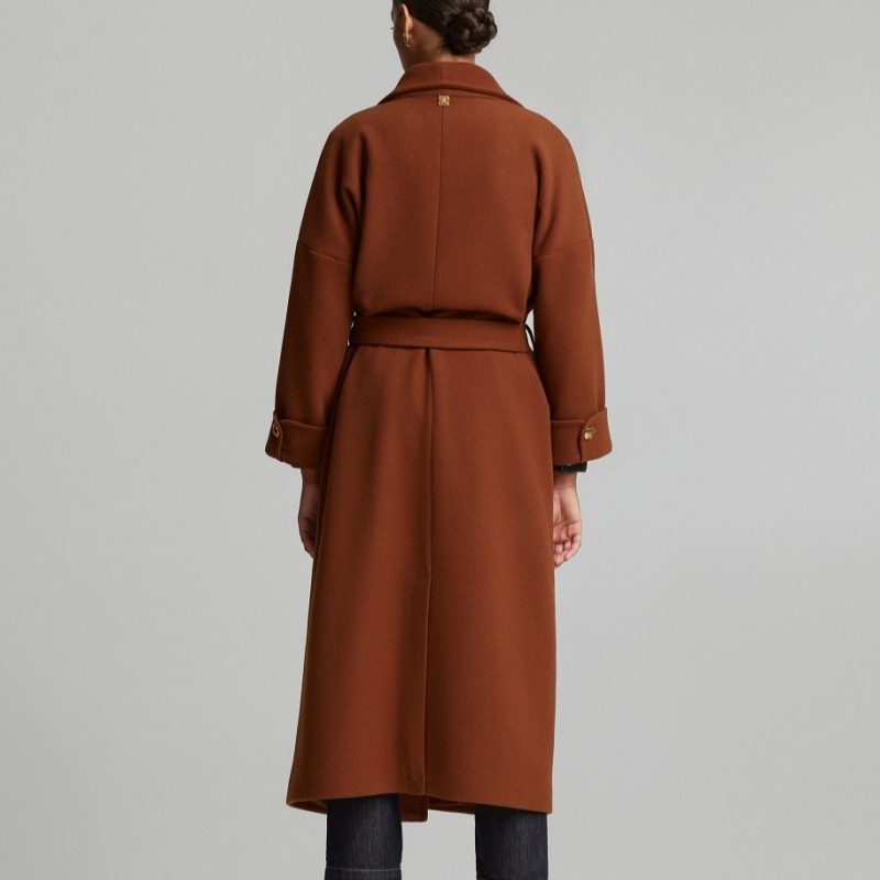 Long coat with lapel Brown Lynne