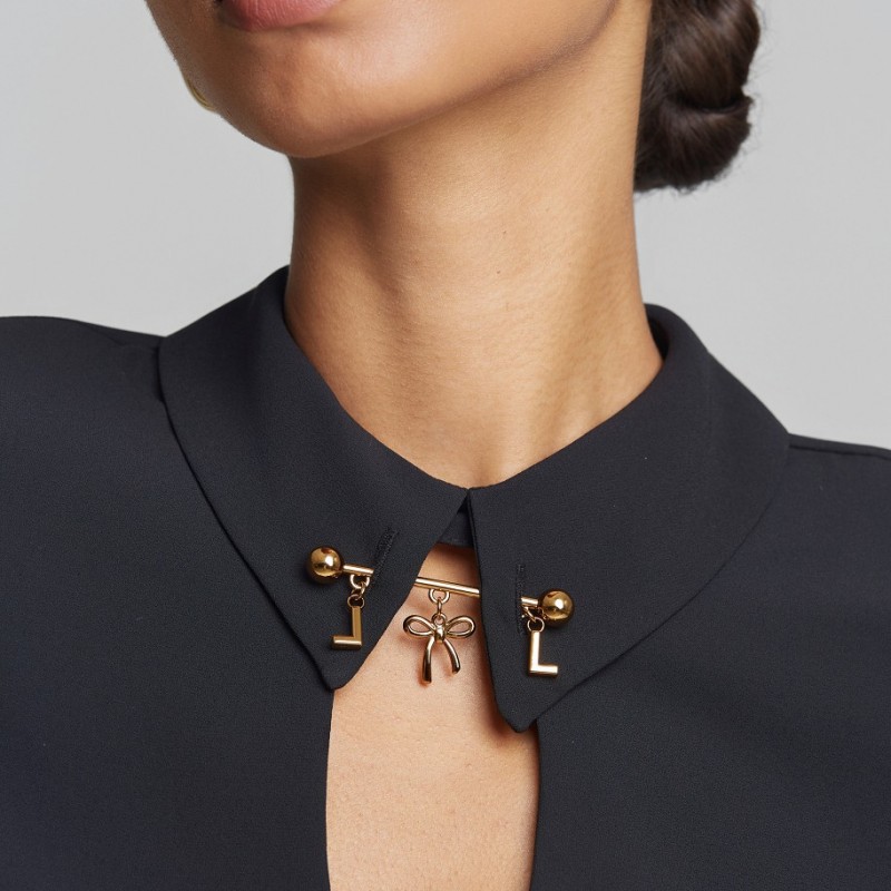 Blouse with button sleeves Black Lynne