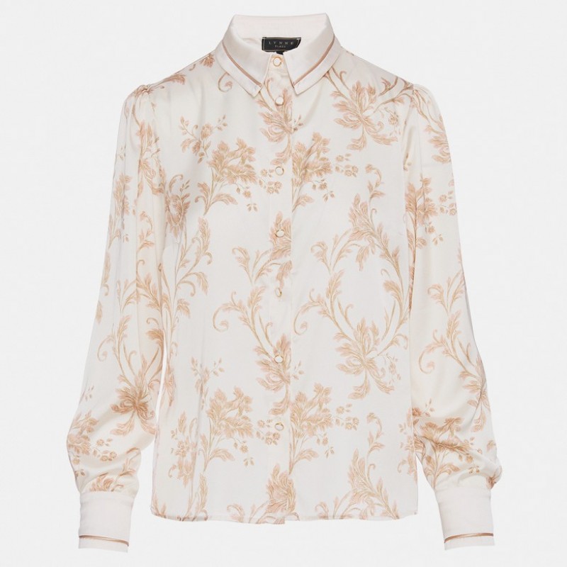 Satin-look shirt Ecru Lynne