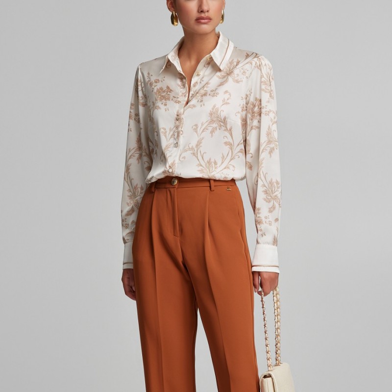 Satin-look shirt Ecru Lynne