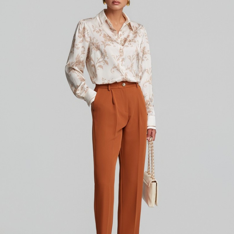 Satin-look shirt Ecru Lynne