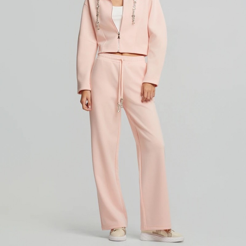Παντελόνι φόρμας με κρύσταλλα στα κορδόνια Pink Lynne