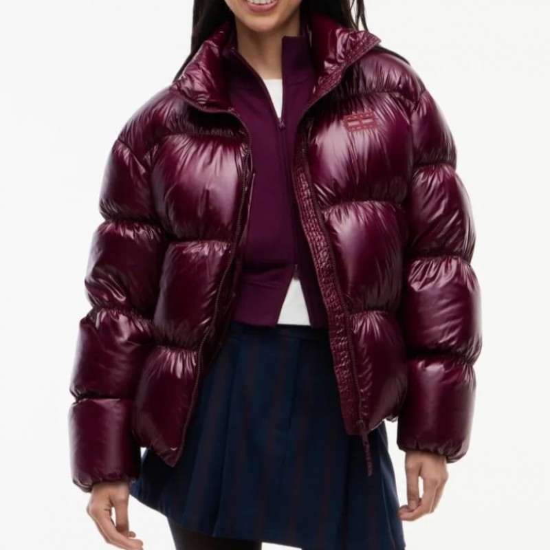 Jacket Shiny Down Ripstop Relaxed Puffer Bordeaux Tommy jeans