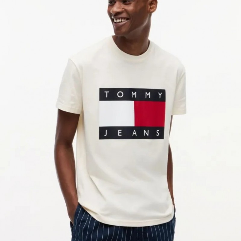 T-shirt TJM Big flag White Calico Tommy jeans