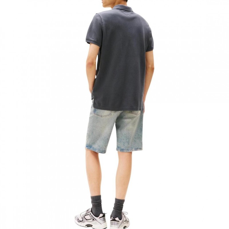 Πόλο με κοντό μανίκι TJM placket Grey Tommy jeans