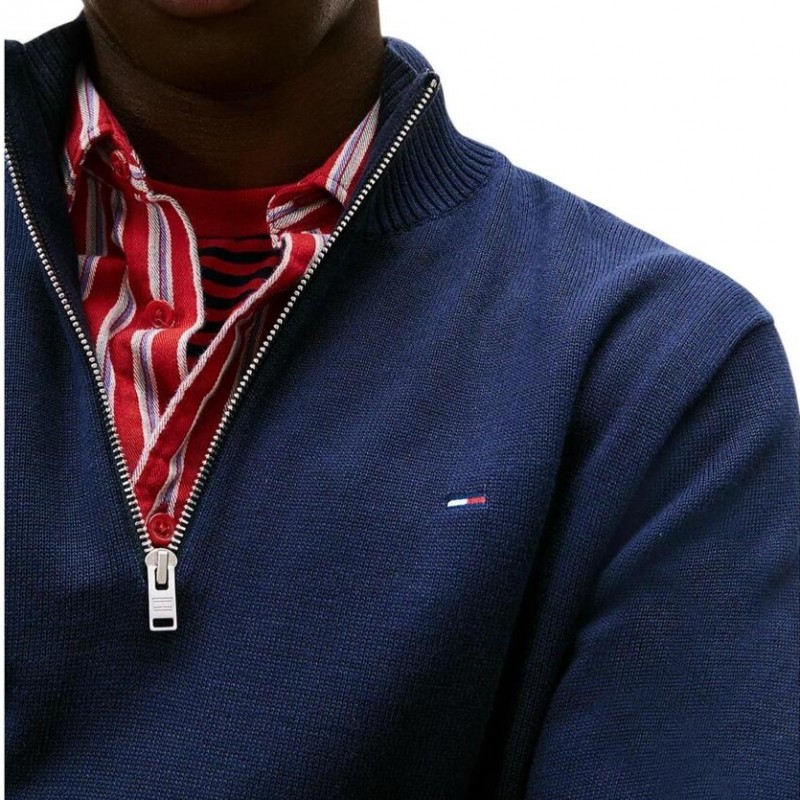 Sweater TJM 1/4 zip ess light Blue Tommy jeans