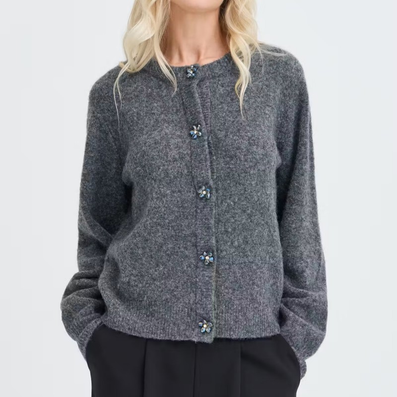 Ζακέτα με κουμπιά Byomea deco Grey B.young