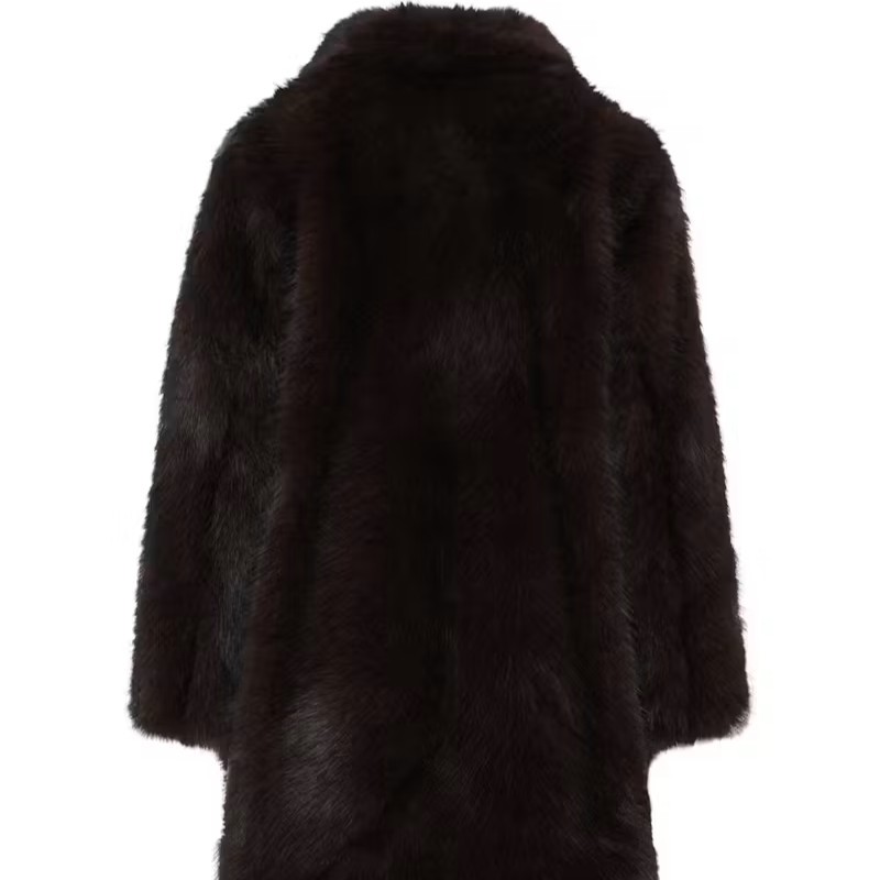 Γούνα μακριά με faux fur Byakaja Brown B.young