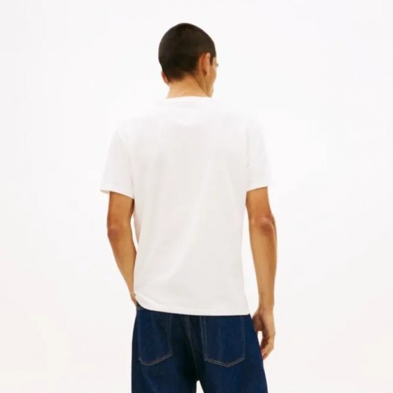 Μπλούζα με κοντό μανίκι TJM Tonal flag Ecru Tommy jeans