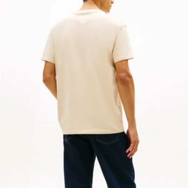 Μπλούζα με κοντό μανίκι TJM Big flag White clay Tommy jeans
