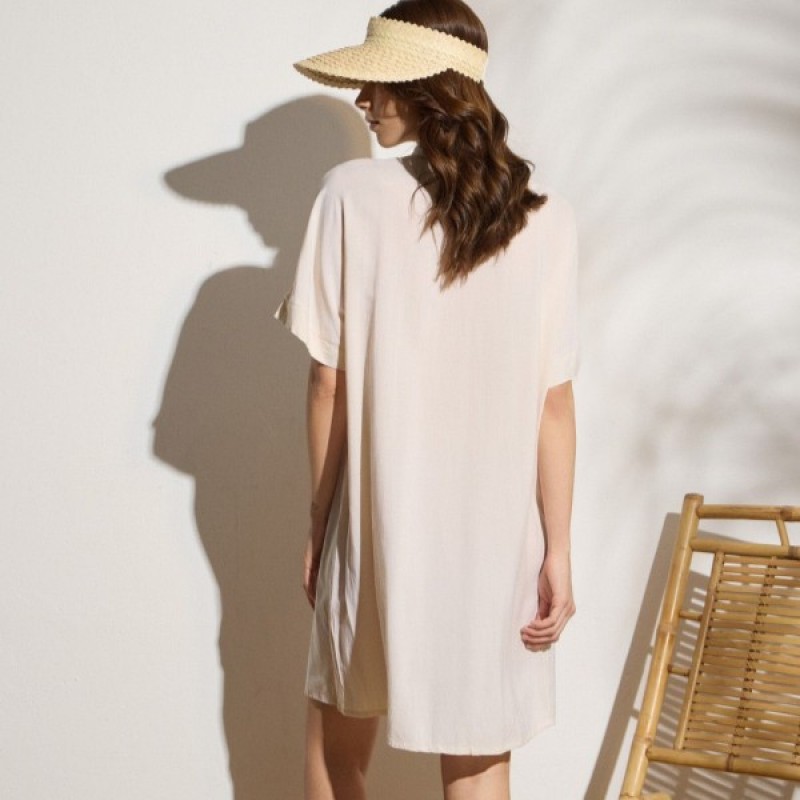 Shirtdress with buttons Beige Fullah Sugah