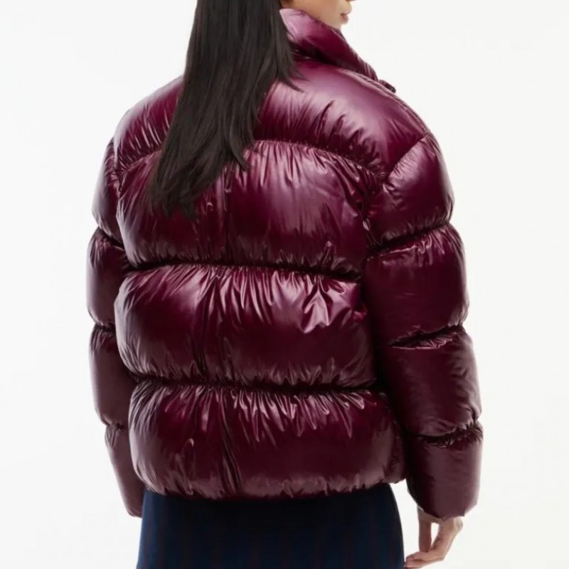 Jacket Shiny Down Ripstop Relaxed Puffer Bordeaux Tommy jeans