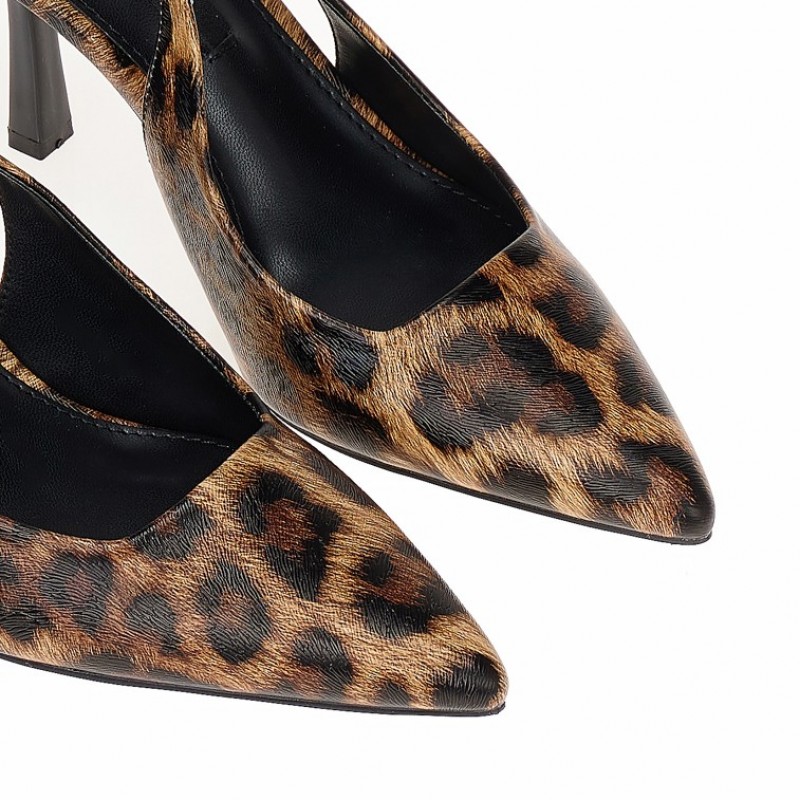 Slingback animal print heels Brown Tsoukalas