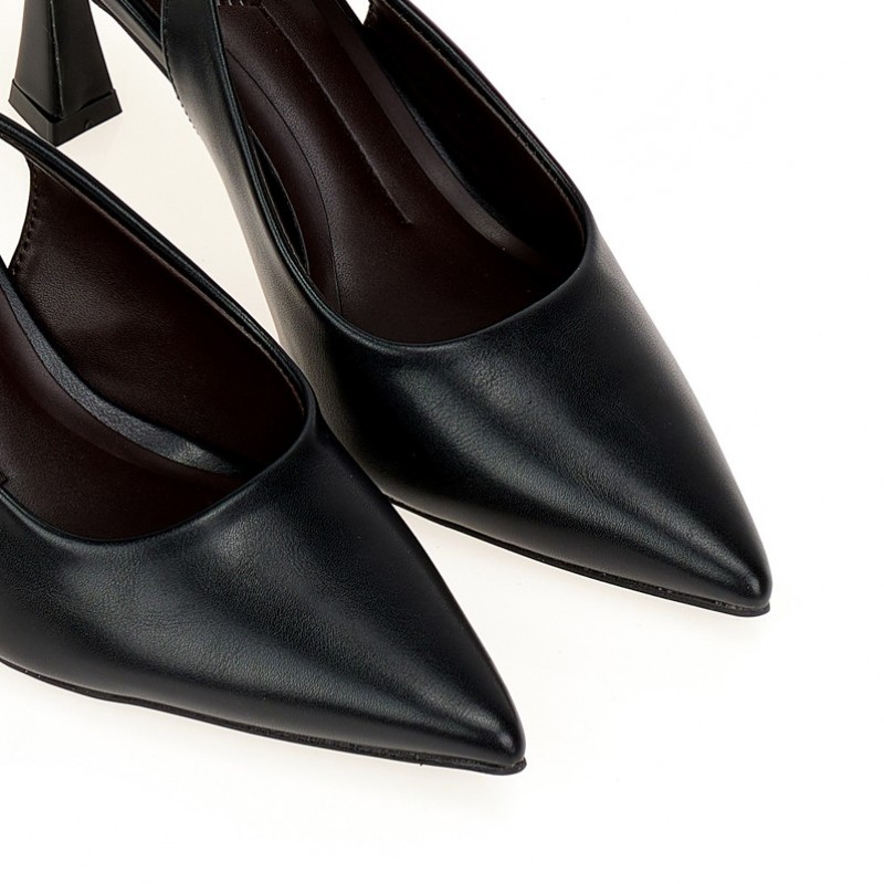 Black pointed slingback heels Tsoukalas
