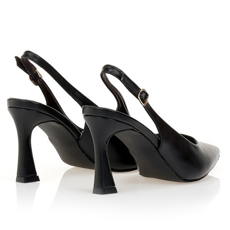 Black pointed slingback heels Tsoukalas