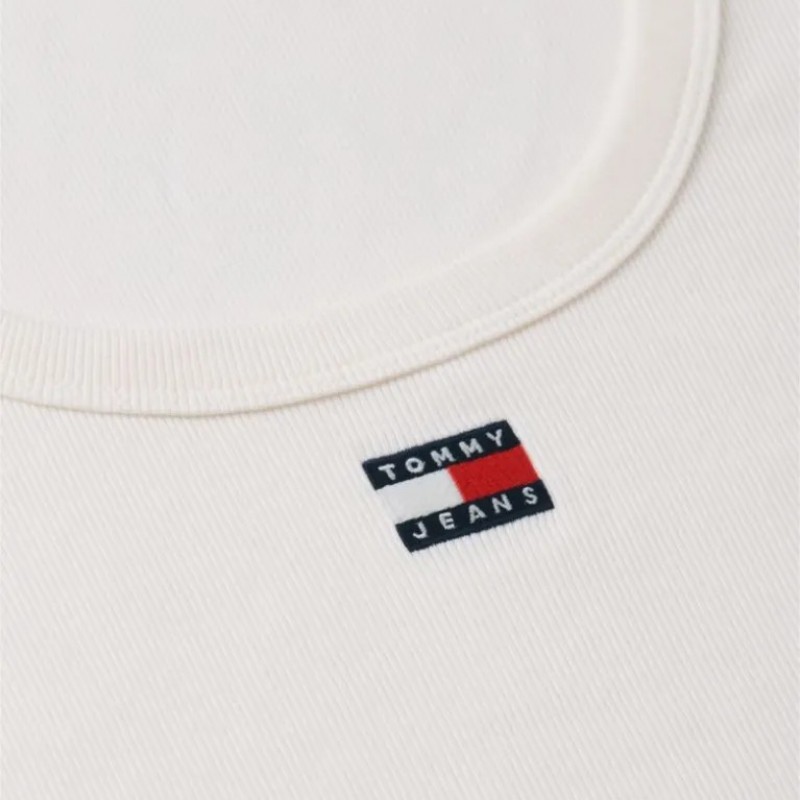 Μπλούζα αμάνικη rib badge White Tommy jeans