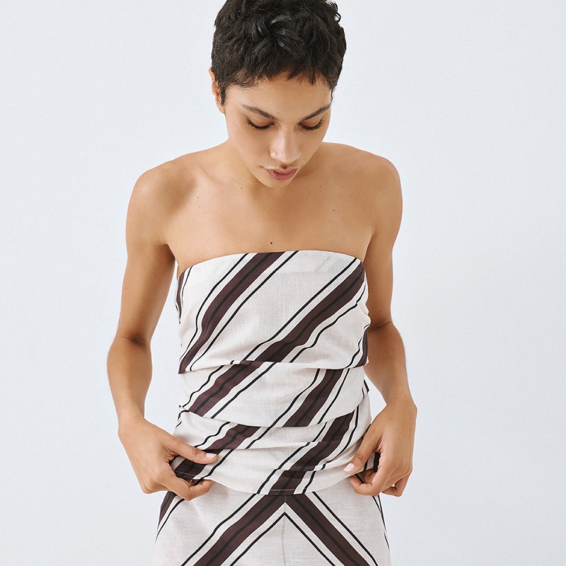 Top straples striped Brown Access