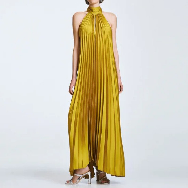 Dress maxi halter pleated Citro Access