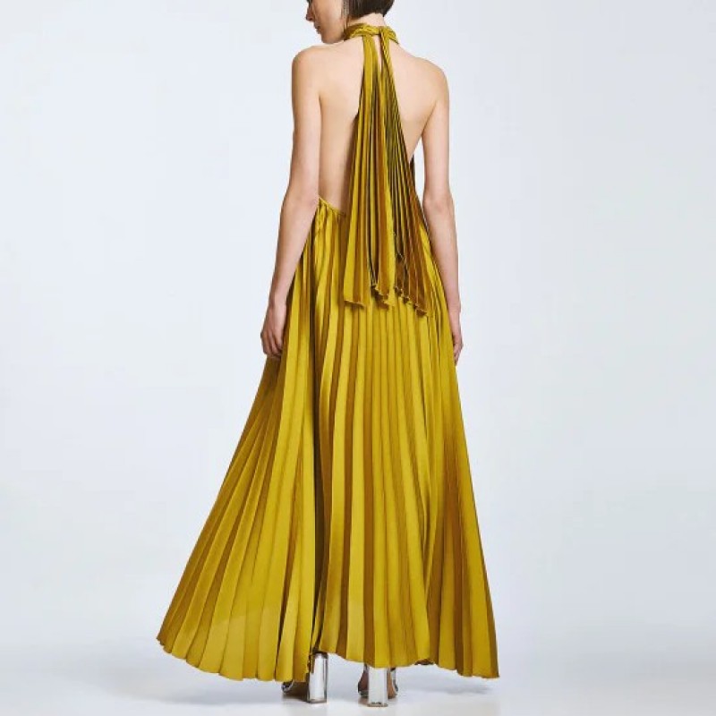 Dress maxi halter pleated Citro Access