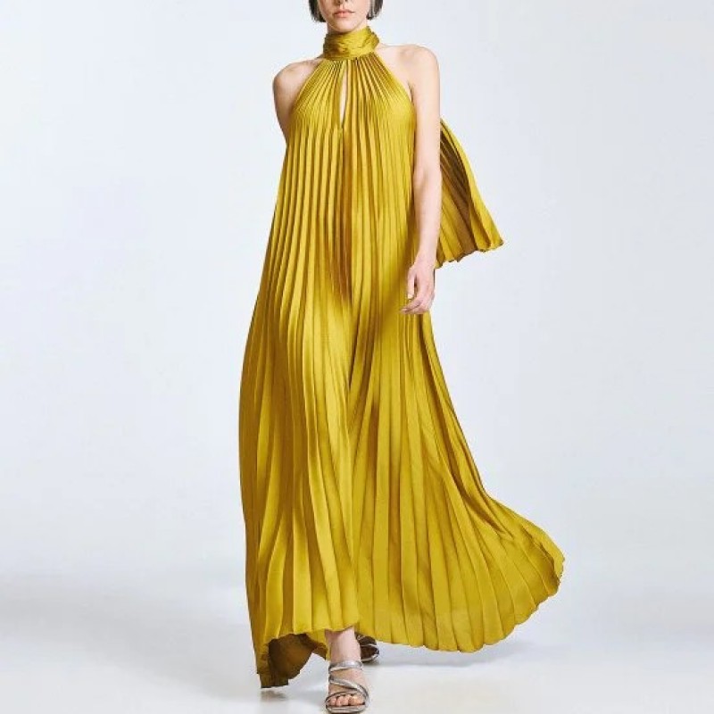 Dress maxi halter pleated Citro Access