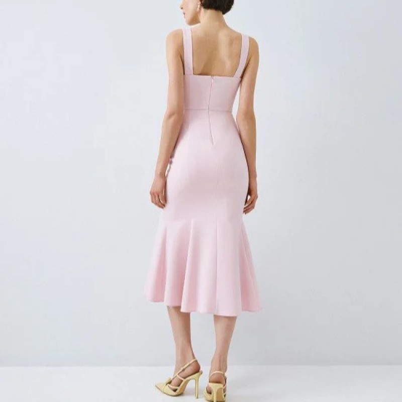 Dress midi with lace Pink Access