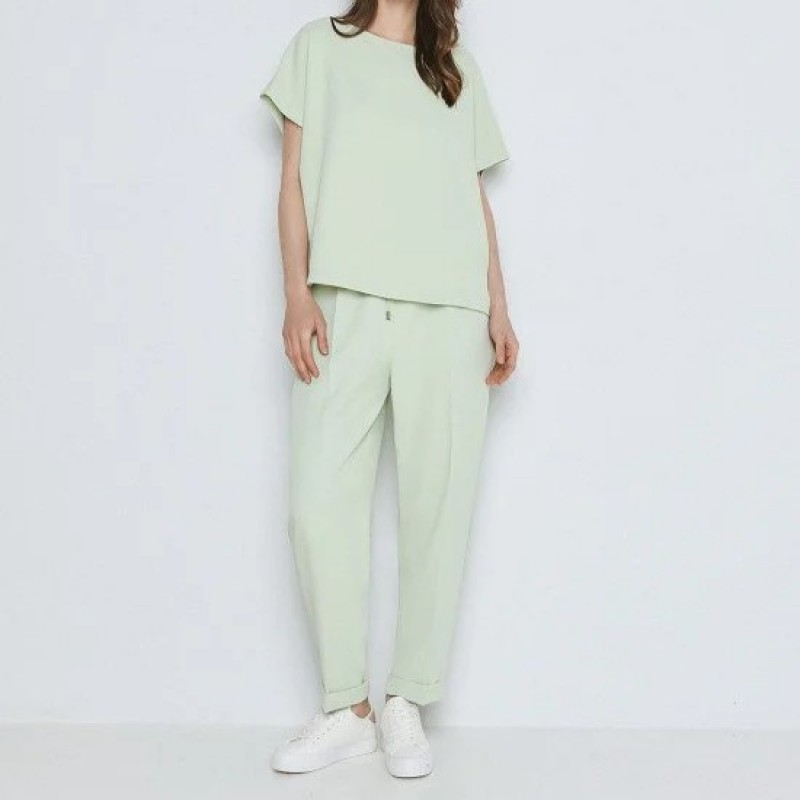 Pants with elastic waistband and cuffs Mint Access