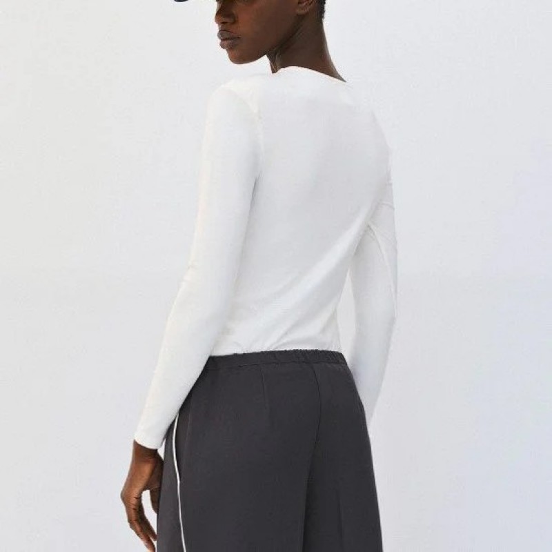 Long-sleeved blouse with padding White Access