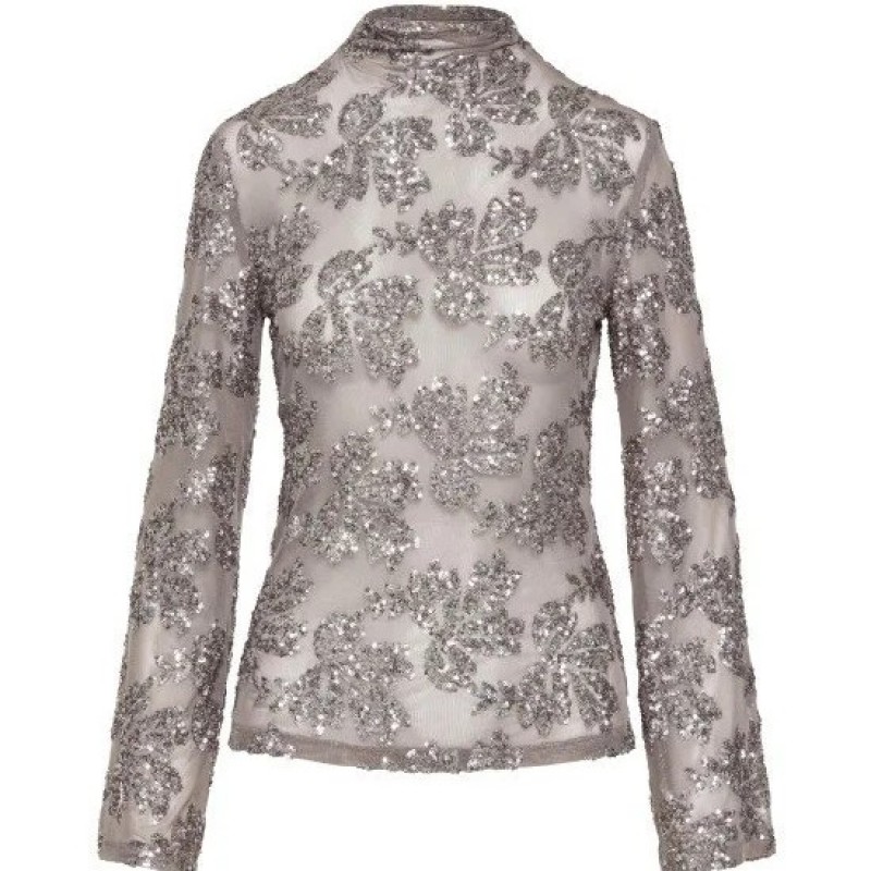 Transparent blouse with sequins Silver Access