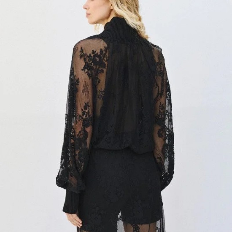 Lace turtleneck blouse Black Access